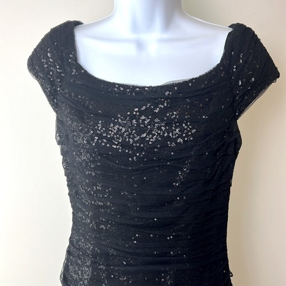 Ralph Lauren Evening Black Sequin Dress Size 6 - Picture 1 of 6